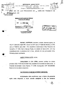 Processo nº 1979/2005 – 2ª VT de Joinville