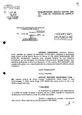 Processo nº 4385/2005 – 2ª VT de Joinville