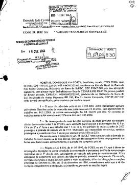 Processo nº 4736/2004 – 2ª VT de Joinville