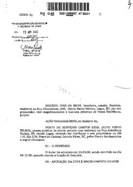Processo nº  85/2001  – 1ª VT de Lages