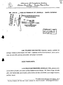 Processo nº 1958/2004 – 2ª VT de Joinville