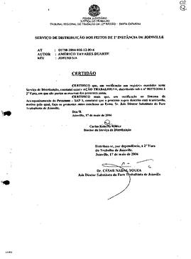 Processo nº 1738/2004 – 2ª VT de Joinville