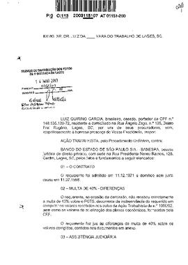 Processo nº 1151/2003 – 1ª VT de Lages