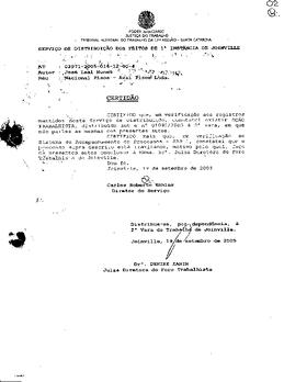 Processo nº 3971/2005 – 2ª VT de Joinville