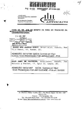 Processo nº 1934/2003 – 1ª VT de Lages